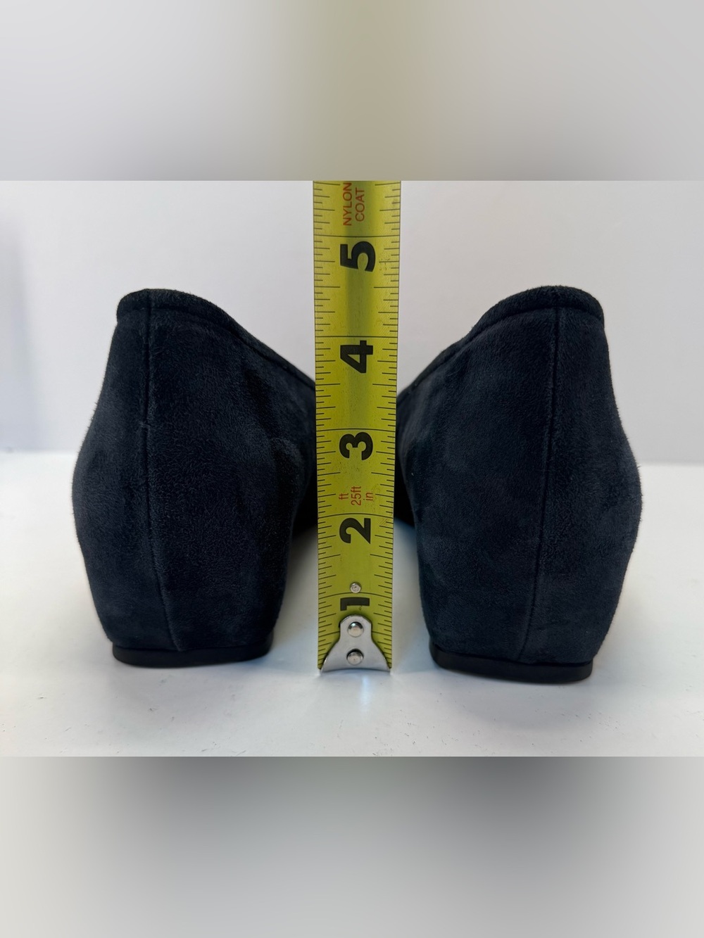 Think! Navy Blue Suede Low wedge Heel Flats with Blue jewel Accent size 10 - Picture 9 of 16